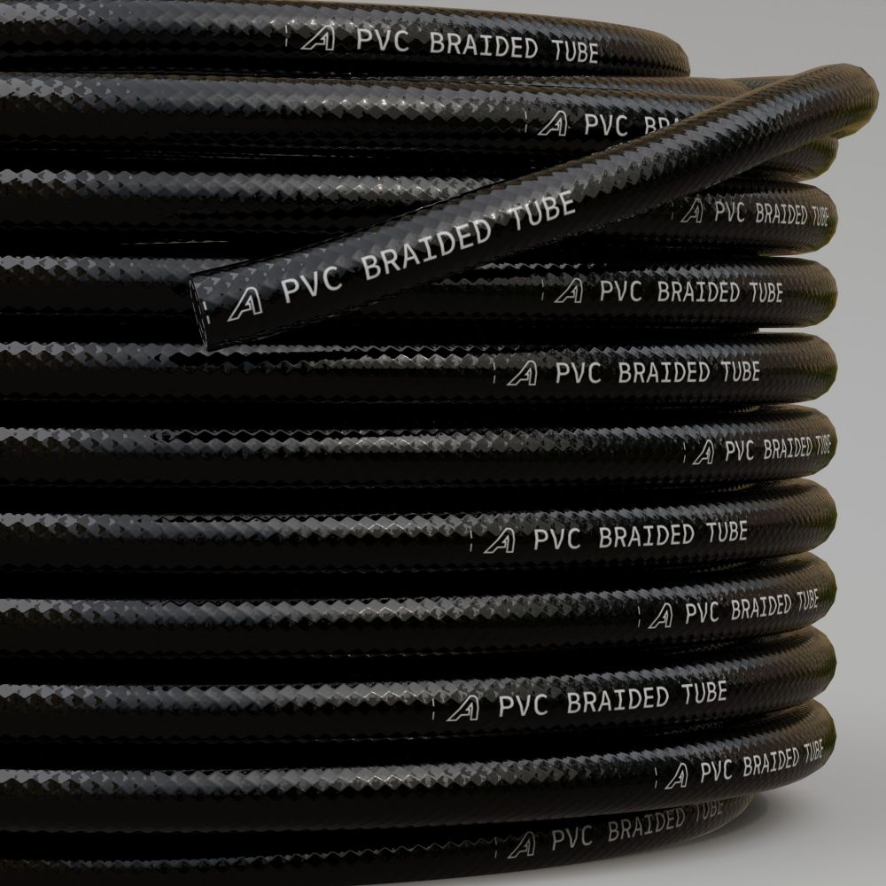 16mm Black Reinforced PVC Braided Air & Water Hose 30 Metres